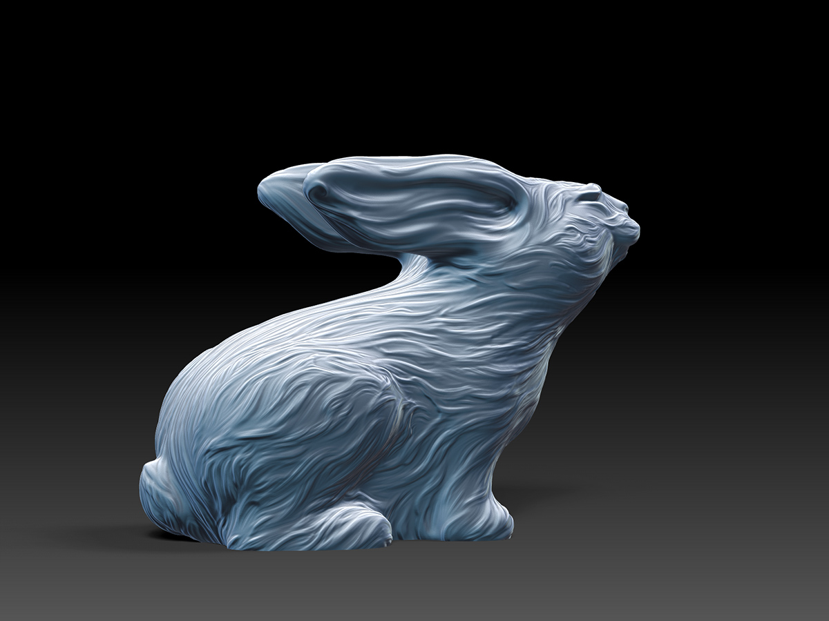Rabbit Figurine. Water Rabbit Concept Art. 3D Rendered Digital Sculpture.